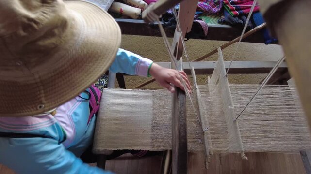 Asia Vietnam , Sapa , loom for the production of handcrafted fabrics and carpets
Hmong, Tay, and Yao. Hmong Ethnicity. Hmong Tribe, ethnic minorities of Sapa . Local ethnic lady woman 