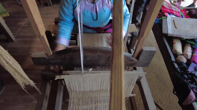 Asia Vietnam , Sapa , loom for the production of handcrafted fabrics and carpets
Hmong, Tay, and Yao. Hmong Ethnicity. Hmong Tribe, ethnic minorities of Sapa . Local ethnic lady woman 