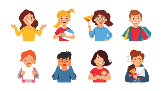 Expressive Emotions: A collection of diverse individuals, each portraying a unique emotion, from joyful elation to moments of sadness. capturing the raw and unfiltered spectrum of feelings 