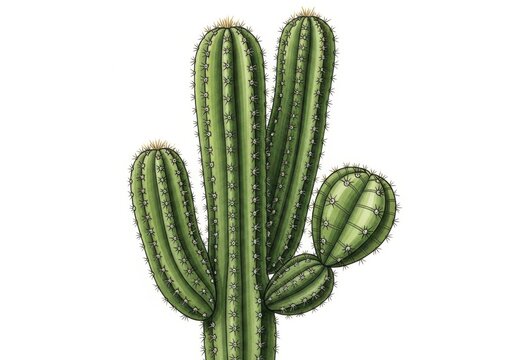 Vibrant green cactus with distinctive tall vertical and rounded pads