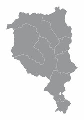 Obraz premium Ticino Canton administrative map
