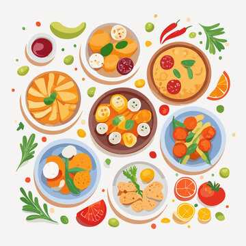 Spanische Tapas Flatlay modern