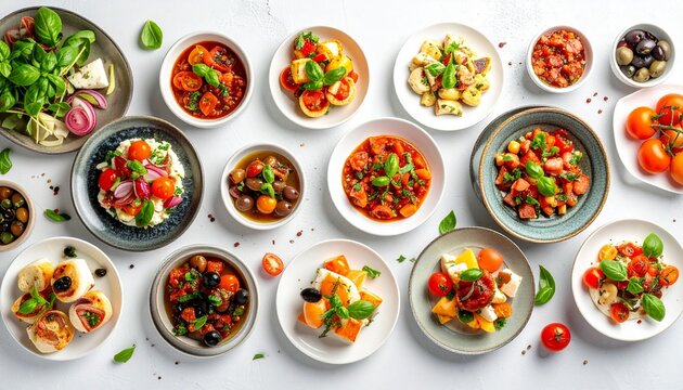 Spanische Tapas Flatlay modern
