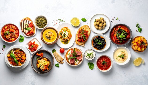 Spanische Tapas Flatlay modern