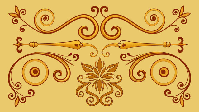 Swirl ornament stroke. Ornamental curls, swirls divider and filigree ornaments vector illustration set .vector
