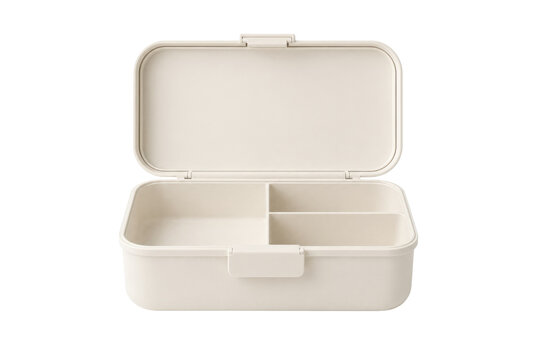 Empty lunchbox container open isolated transparent background