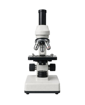 Modern laboratory microscope scientific equipment isolated transparent background