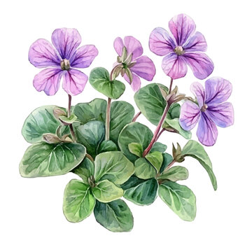 Brahmi, watercolor illustration featuring soft shadows and luminous, isolated on a white background.