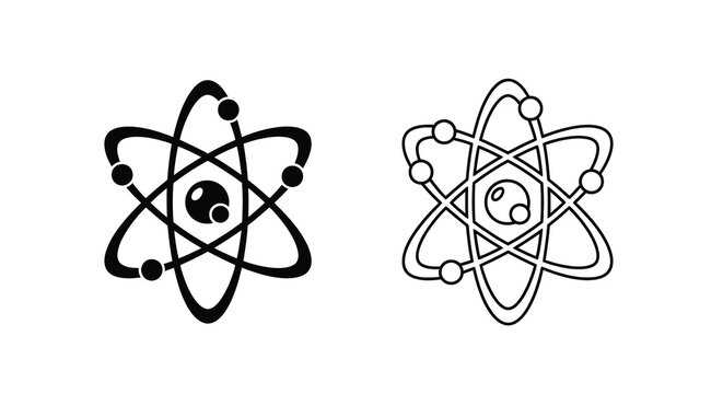 Atomic structure illustration two representations of an atom with orbiting electrons