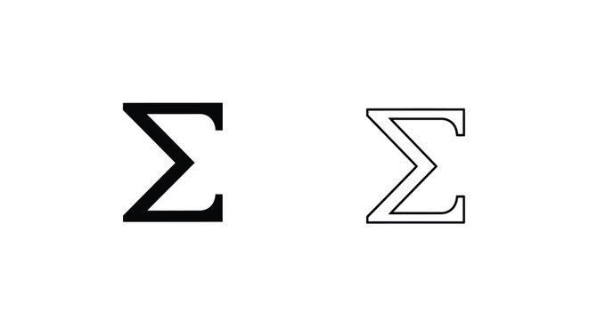 Two representations of the sigma symbol a mathematical summation notation
