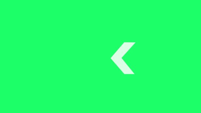 Right-directional arrow loop animation. Animated arrows for the overlay video layer.4k animation video on green background.