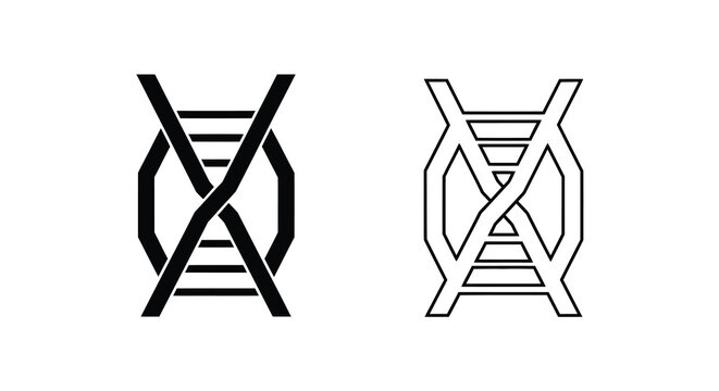 Dna double helix illustration two views of genetic structure