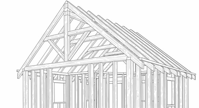 A professional architectural sketch of a residential house project featuring a detailed blueprint design and 3D exterior model concept
