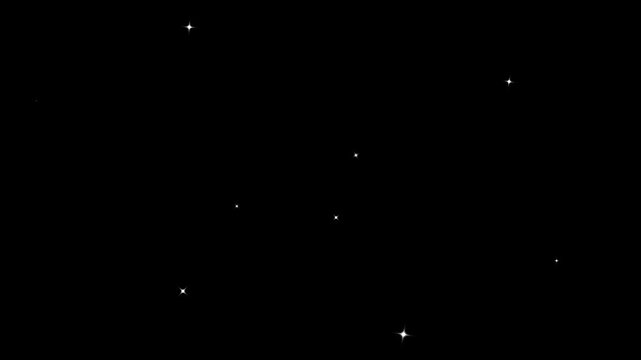 Twinkling stars in deep space night sky background with soft glowing light particles and shimmering celestial points of interest for motion and digital