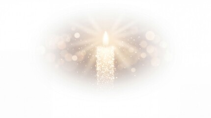 Fototapeta premium Candle with glowing light and bokeh effect
