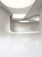 Modern Futuristic Interior Architecture with Soft Lighting. © semburats