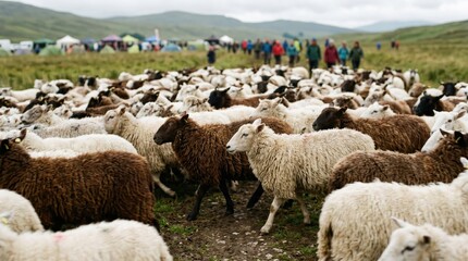 Fototapeta premium Eid al adha 2026 preparing for sacrifice a large flock of sheep