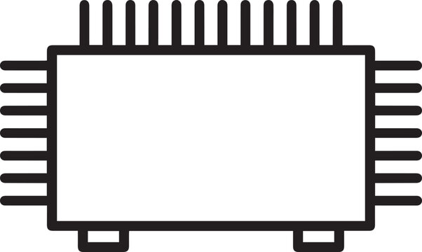 Premium High-Resolution Black & White Vector Amplifier Icon with Heat Sink Fins for Electronics Engineering, Audio Systems, Power Amplification, Circuit Design, Thermal Management