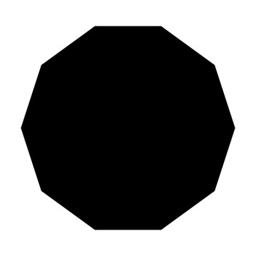 Decagon black shape