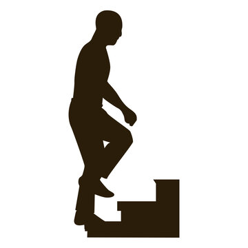 Man climbing stairs sequence