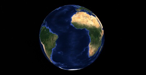 Planet Earth Atlantic Ocean Hemisphere View from Space © Aerial View