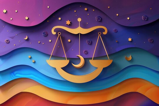 Abstract composition with concept of Libra zodiac sign symbol