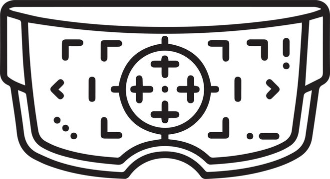 Augmented Reality Visor with Holographic Reticle Overlay &ndash; Futuristic AR Headset Interface for Mixed Reality Development, Virtual Training Simulations, Industrial Navigation Systems
