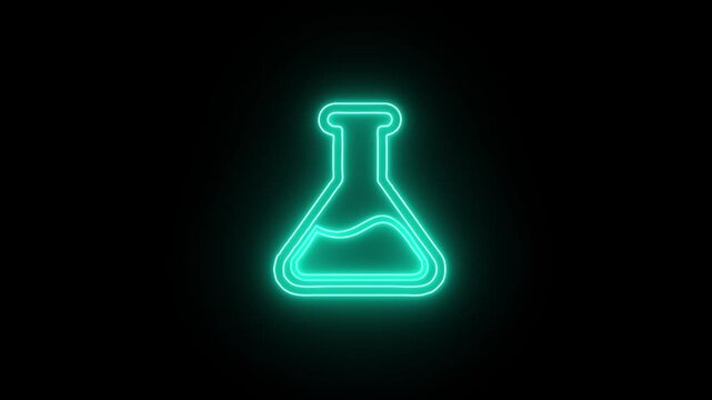 Background shot for skin moisturizing cosmetics commercial | Close-up crane shot of water drops drip into reagent bottle surrounded by lab glassware with water on cyan background
