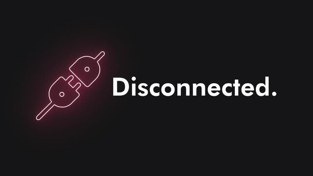 Disconnect icon with Disconnection text, no connection, not in line, offline in Bigger icon