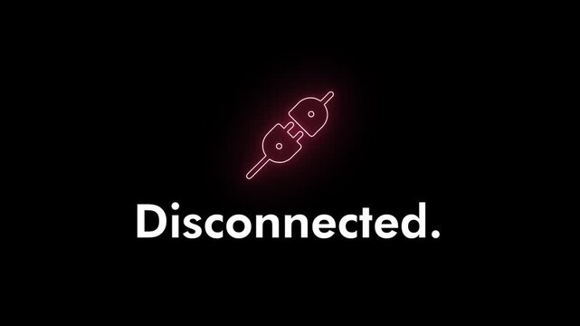 Disconnect icon with Disconnection text, no connection, not in line, offline