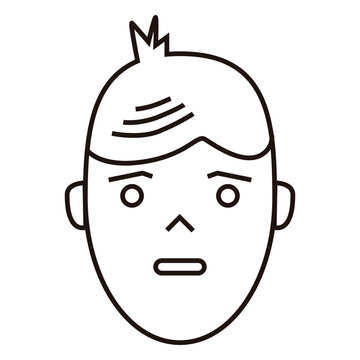 Cartoon frightened boy wisp