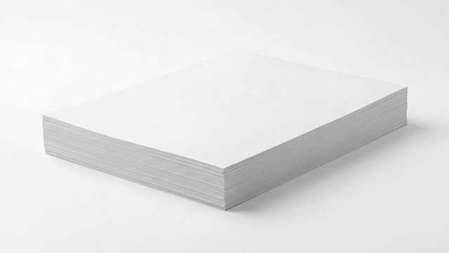 Clean stack of white paper sheets isolated on a white background