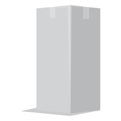 Naklejka premium Closed rectangular white cardboard box
