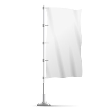 Blank vertical flag on pole