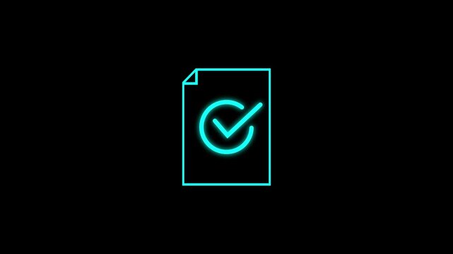 Check mark icon showing approval result and correct status in motion.4k video.