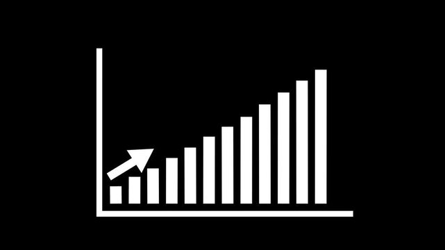 Motion animated footage. Statistics bars columns growth,4k video animation.