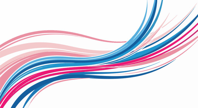 Abstract flowing lines in pink, blue, and white