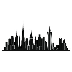 Obraz premium Modern city skyline silhouette black and white vector illustration