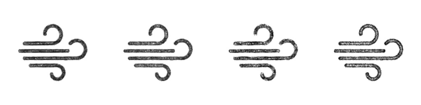 Sketch wind breeze icon design set
