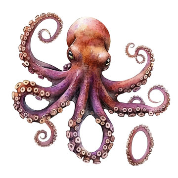 Octopus Drawing Realistic Color