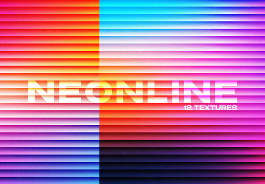 Soft Neon Textures &ndash; Fractal Background Pack for Design & Print (PSD)