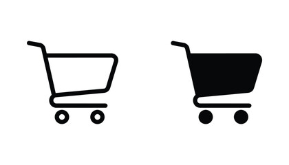 Shopping cart icon for e-commerce and retail website interface design as a clean and bold vector graphic © Vertex