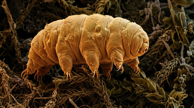 Microscopic Tardigrade Water Bear Under Electron Microscope