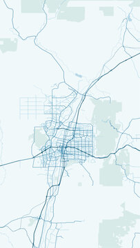Modern minimalist vector map of Albuquerque, New Mexico, USA. High-quality scalable illustration of Albuquerque city grid, Rio Grande river, and Route 66 for posters and urban design.