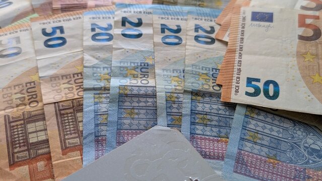 bank card and euro cash