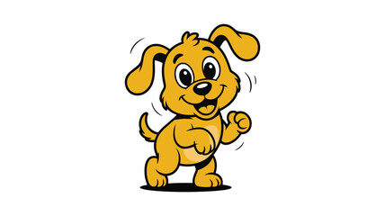 Yellow cartoon bear character standing upright wearing blue pants © Abdus Salam
