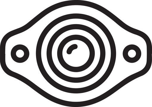 Premium High-Resolution Vector Icon Depicting a Modern Optical Implant Lens Assembly for Medical Device Design, Ophthalmology Applications, Surgical Planning, Prosthetic Eye Components