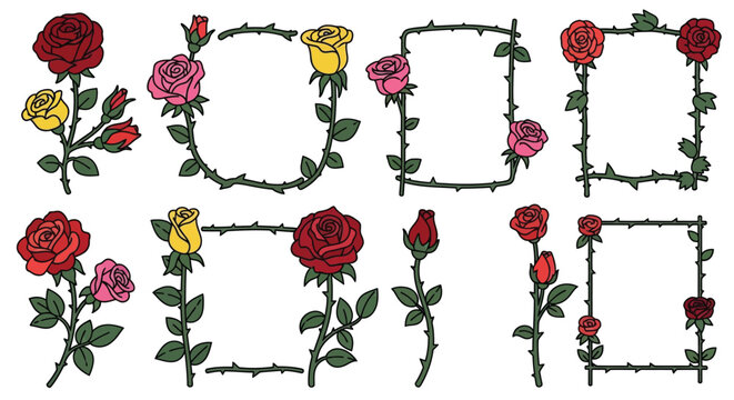Roses and Thorns Decorative Border Frames.