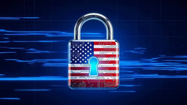 Padlock with American flag design
