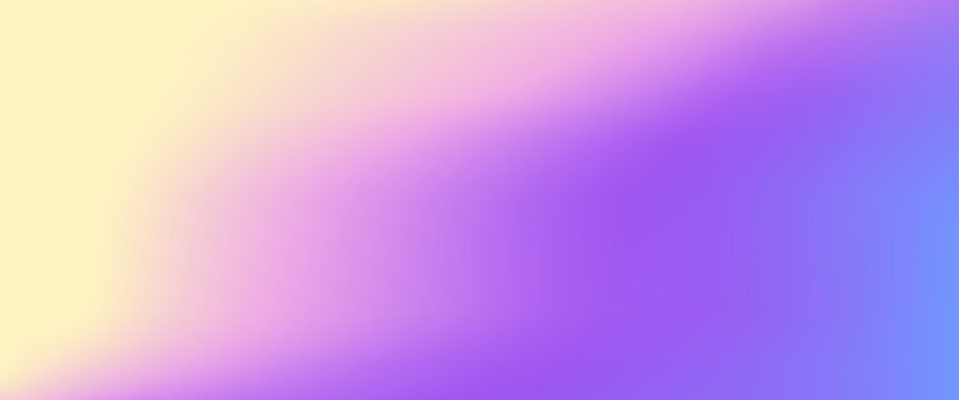 Dreamlike iridescent hologram gradient background, pearlescent abstract foil surface backdrop with smooth soft yellow, lilac and purple color transition and shimmer. Vector dreamy luminous backdrop